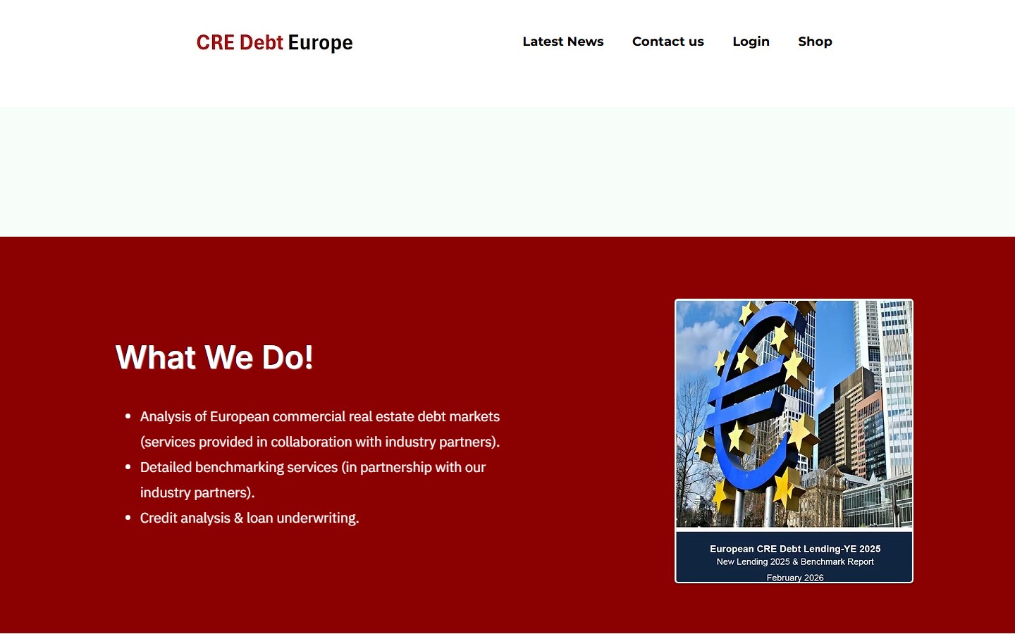 CRE Debt Europe website screenshot