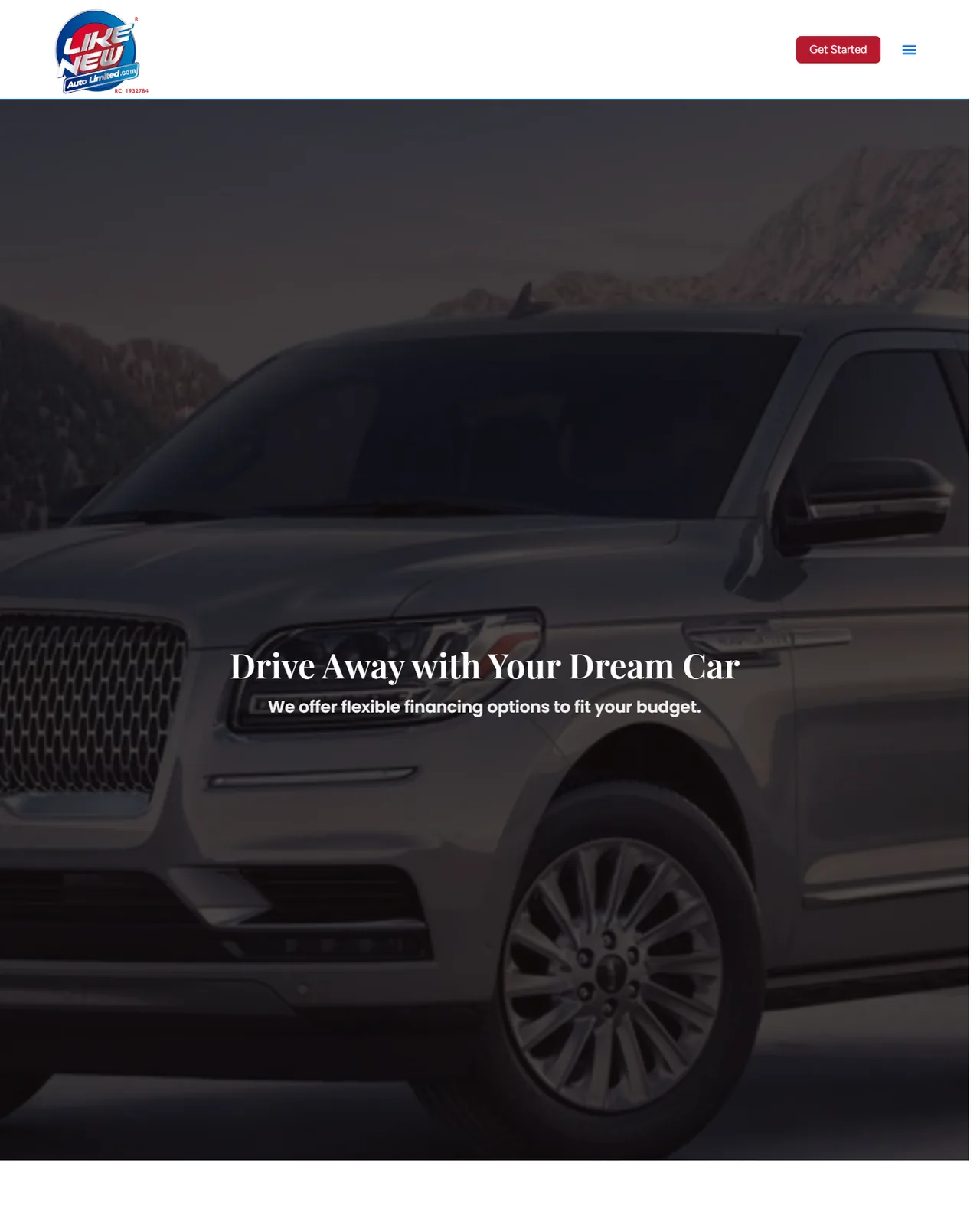 Like New Auto Limited website homepage