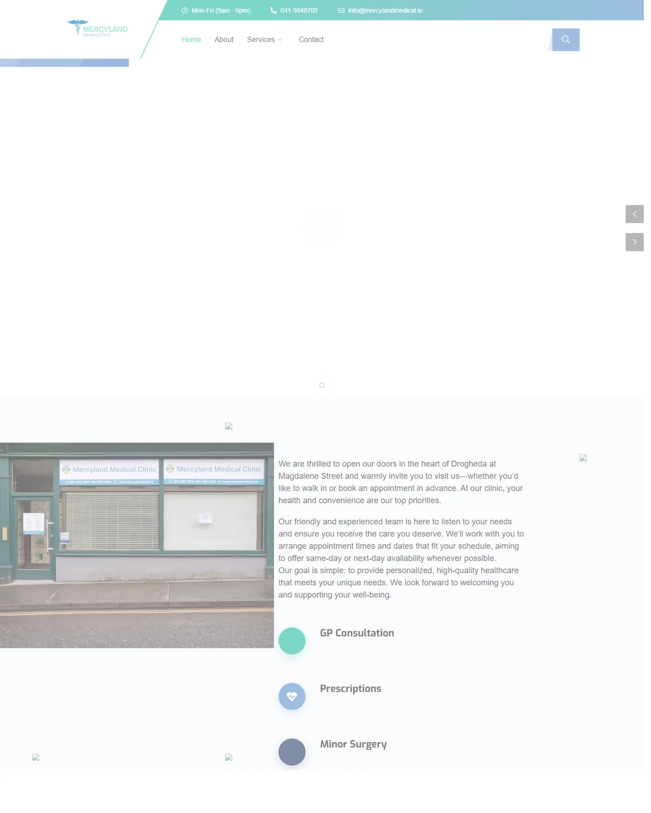 Mercyland Medical website screenshot