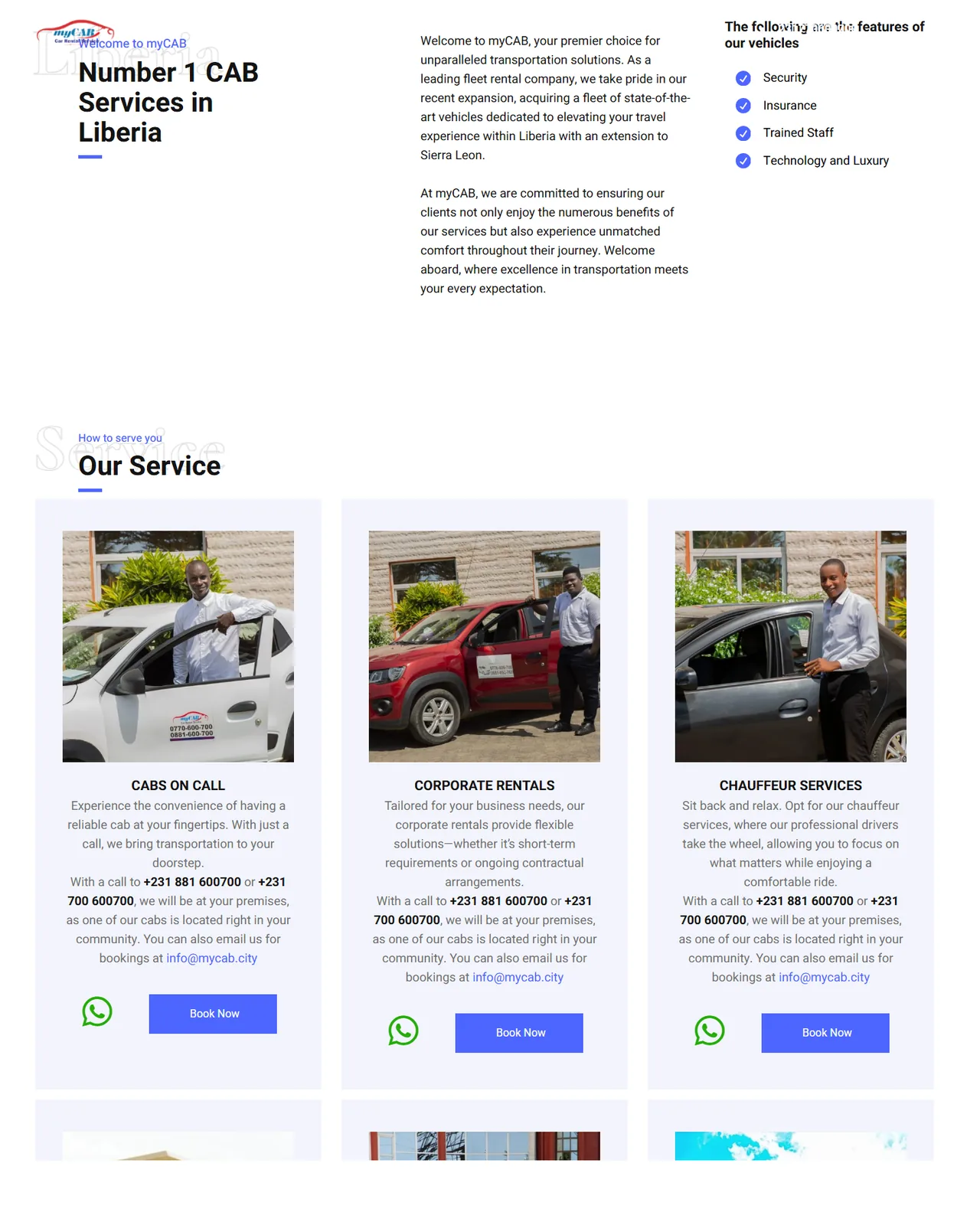 myCab City website screenshot